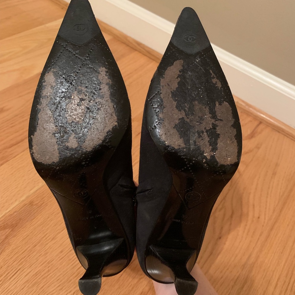 Chanel Suede and Leather Ankle Booties - Picture 4 of 4